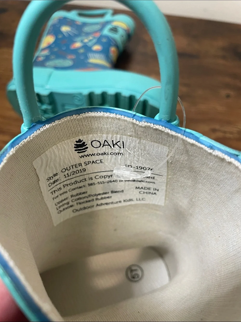 OAK Kids' Space Adventure Navy & Teal Rain Boots